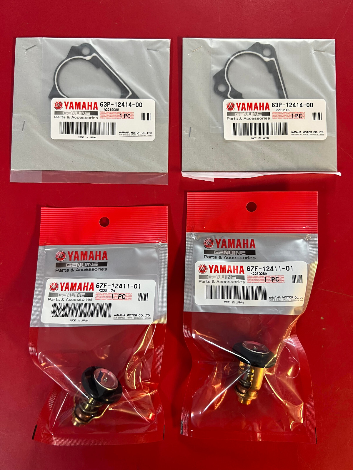 2x YAMAHA OEM F150 Outboard Thermostat 67F124110100 & Gasket 63P