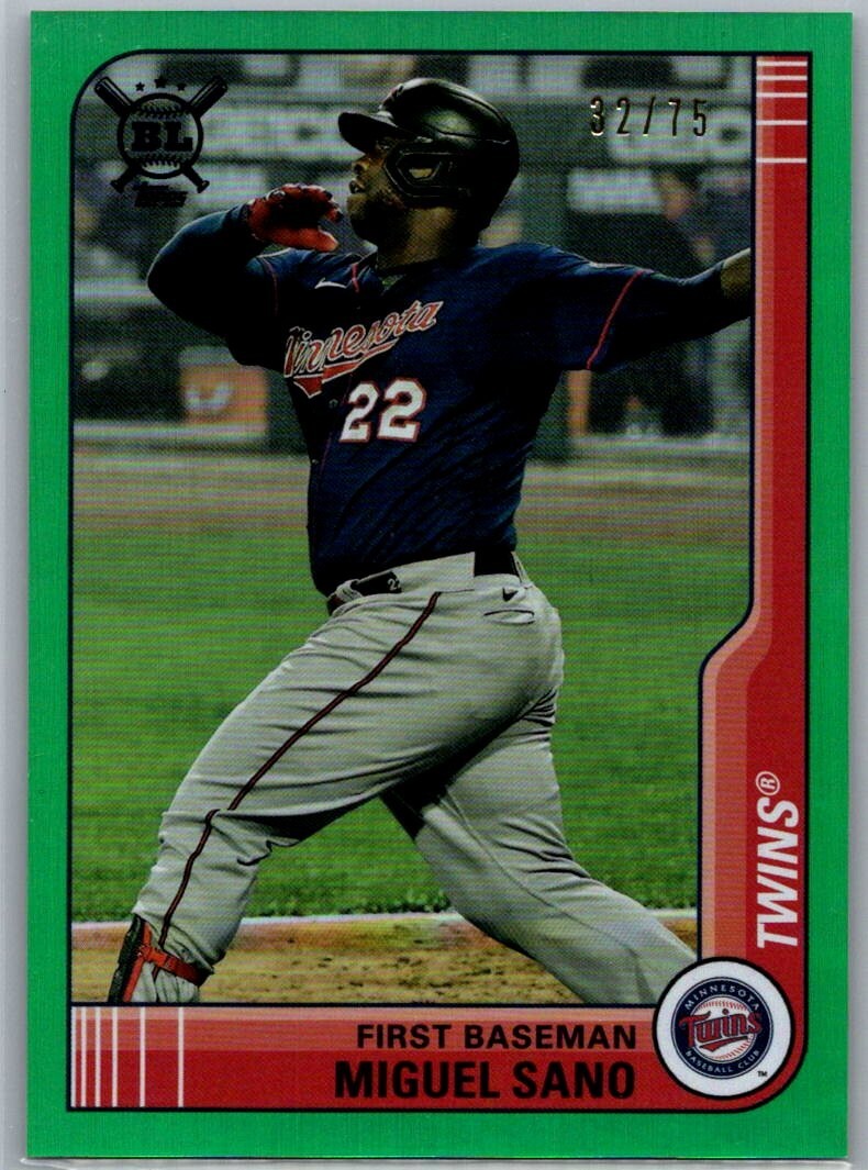 2021 Topps Big League Green Foil /75 Miguel Sano #189 Minnesota