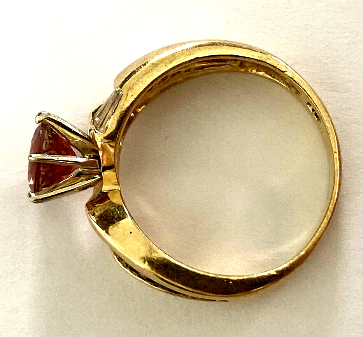 Signed 14K BJ Solid Gold Ladies Ring Natural Oran… - image 18