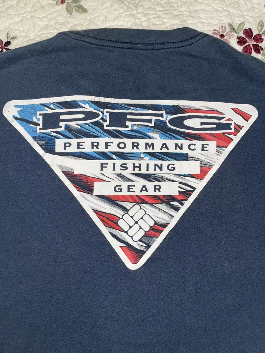 Columbia Performance Fishing Gear t shirt Blue XL