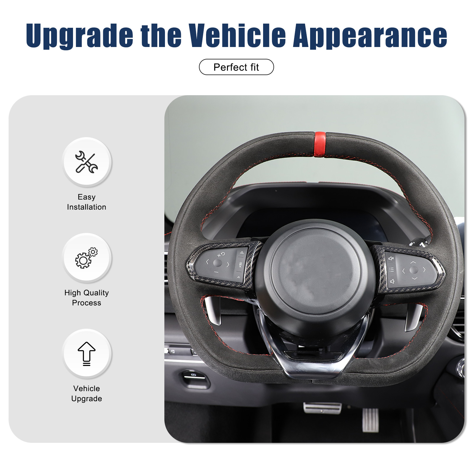 Real Carbon Fiber Steering Wheel Button Cover Trim For Lotus EMIRA 2021-25 US