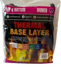 Polar Extreme Thermal Base Women's Layer Large Black Top Bottom Set #GMB-PDQ-WB
