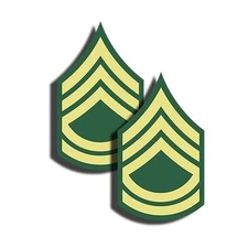 ARMY Rank Sergeant First Class Stickers Military Dye Cut Decal 2 Pack 3" tall