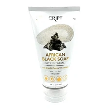 SpaScriptions African Black Soap Facial Scrub Exfoliating Detox 5 oz Clear Skin