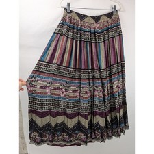 Vintage Y2K Boho Patchwork Maxi Skirt Size M Multi Hippie Indie Fairy Grunge 90s