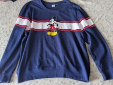 Disney Mickey Mouse Striped Crewneck Sweatshirt Tagged 3X Fits L