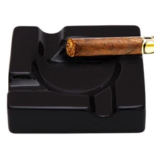 Ceramic Ashtray Black - 5.9 inches and 8.5 inches (5.9 Inches)