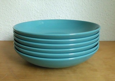 6x IKEA  FÄRGRIK  Suppenteller Pastateller Teller tief türkis Ø 23,5 cm 15199