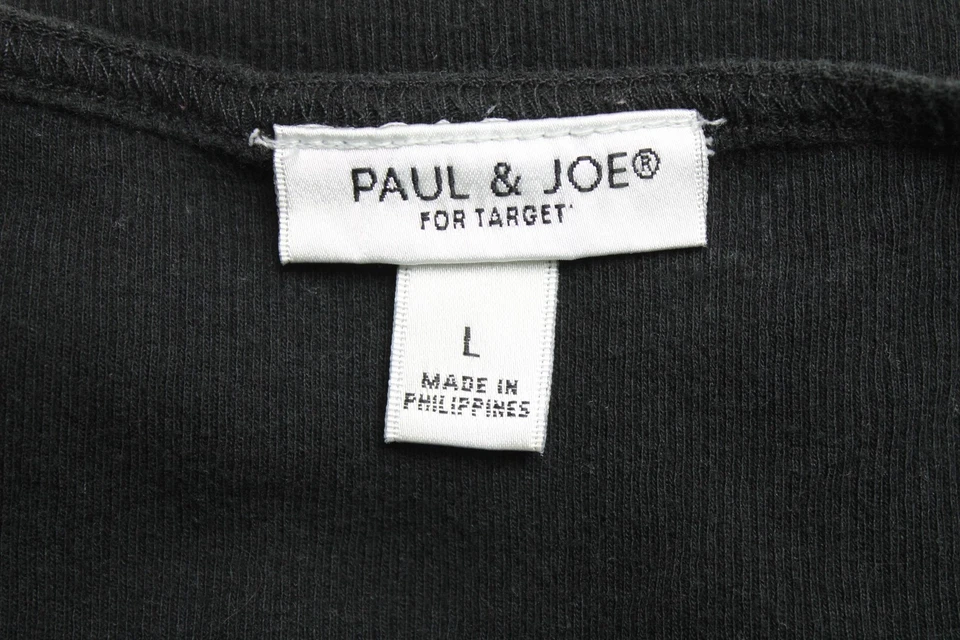 Camisa sin mangas acanalada Henley negra grande Paul & Joe for Target para mujer cuello redondo Foto 3 de 4