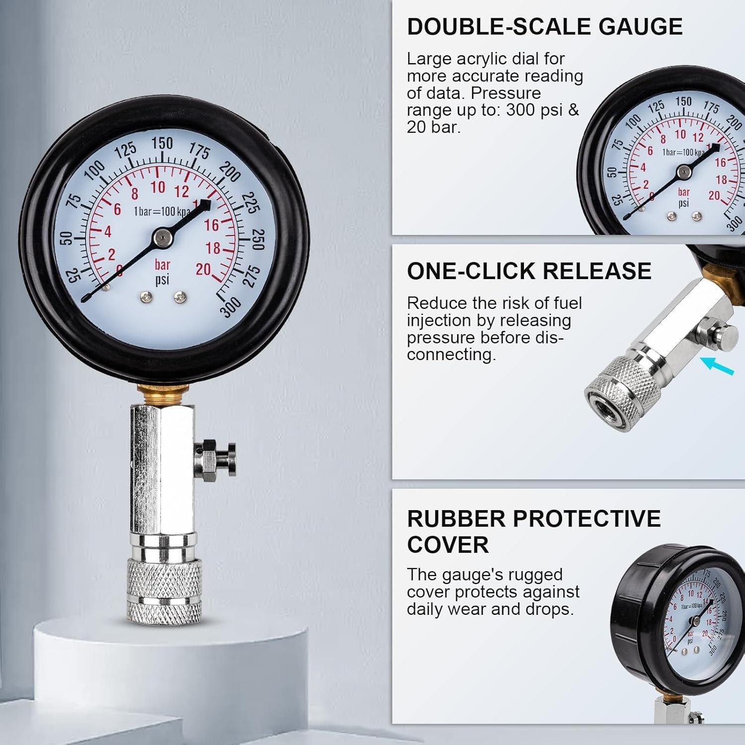 8pcs Petrol Engine Cylinder Compression Tester Kit, Small Compression... 