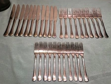 32 pc Dansk Designs Escapade  Stainless Steel Flatware EUC Glossy China
