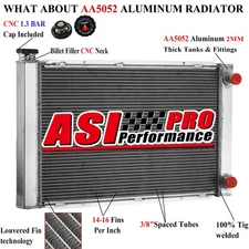 2 Row Aluminum Radiator For Chevy SBC 350 Double Pass.