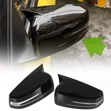 1Pair Black Wing Mirror Cover Caps for Mercedes Benz W204 W176 W212 CLA250 C63