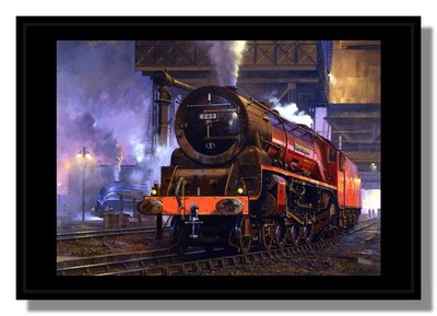 LMS Krönung Klasse 6233 Herzogin von Sutherland gerahmtes Bild kostenloser Versand UK