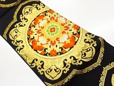 7802474: JAPANESE KIMONO JAPANESE FUKURO OBI / WOVEN FLOWER CREST