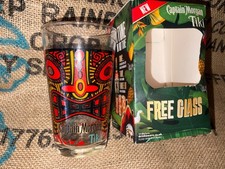 Captain Morgans Rum Tiki Glass Cocktail Bar Mancave Beach Summer Collectable #c
