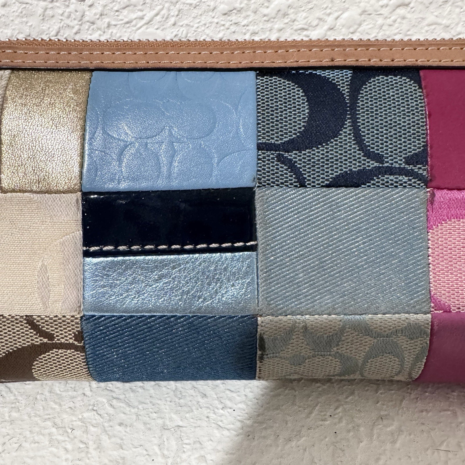 Authentic Coach Signature Patchwork Long Wallet - image 6