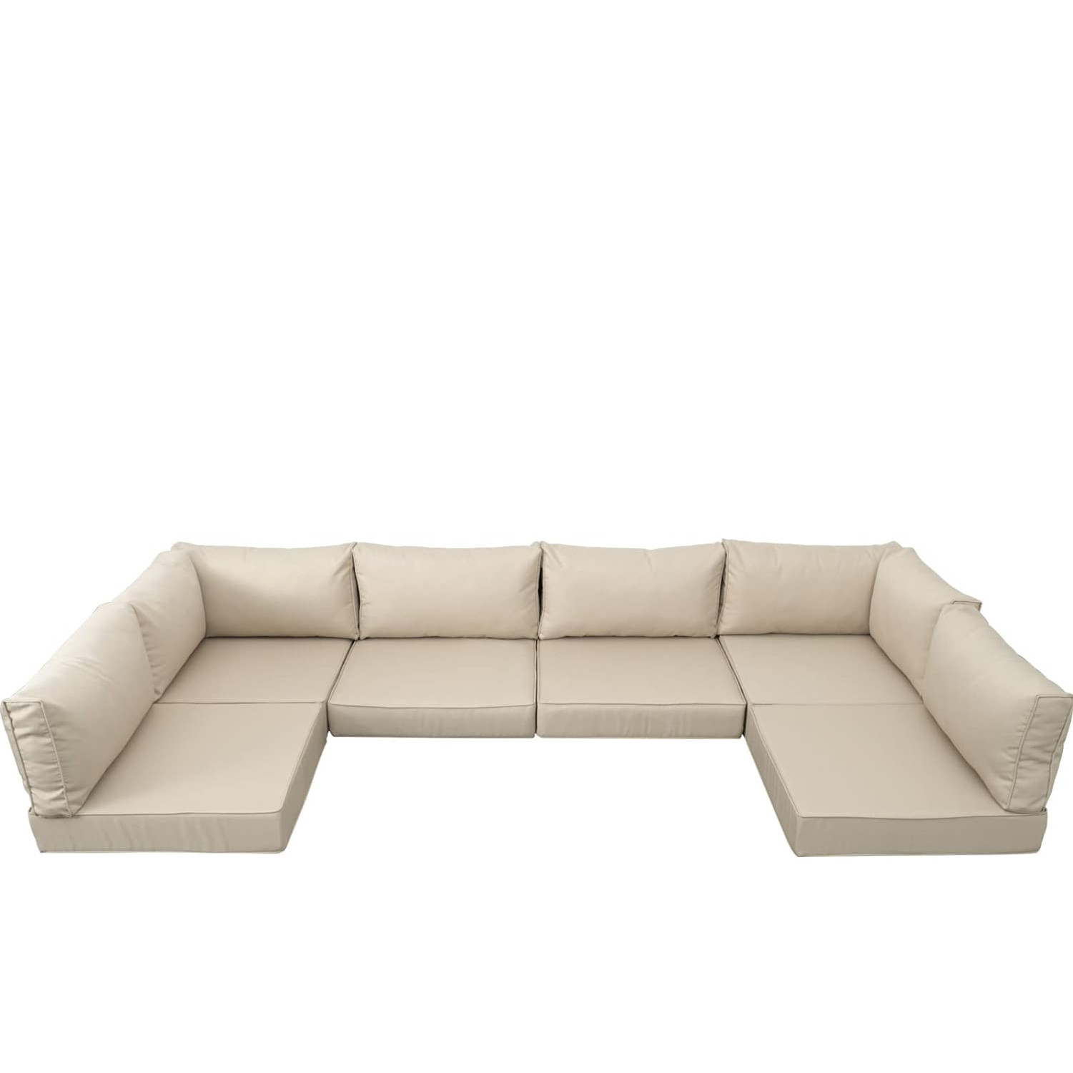 Outdoor For Patio Cushions Replacement Set 14 PCS Deep Seat Beige Foam Cushion