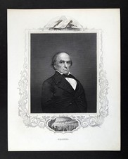 1856 Print Portrait Daniel Webster NH MA Statesman US Senator Representative