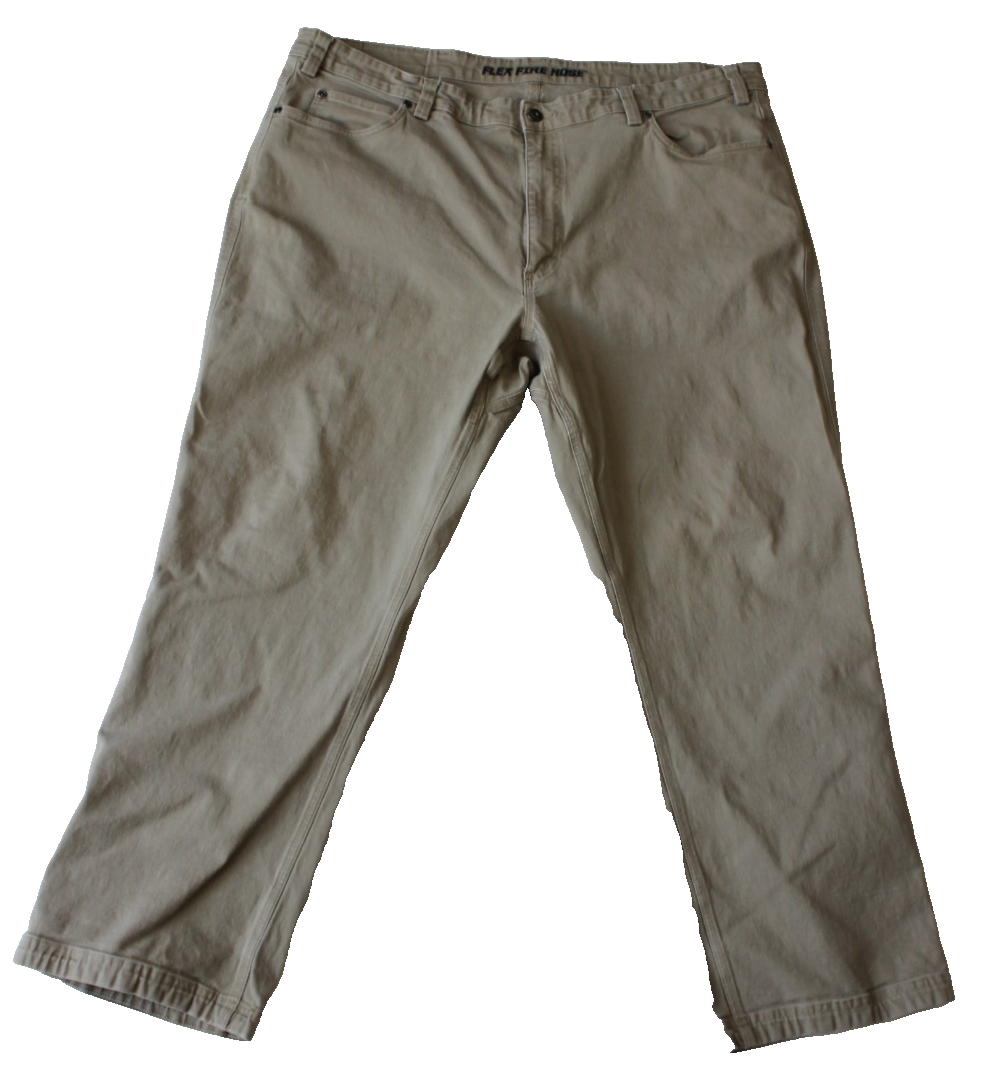 Duluth Men's Flex Fire Hose Pants Size 44x30 Beige Relaxed Fit Workwear