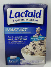 Lactaid Fast Act Lactose Intolerance Relief Chewables Prevent Gas,Bloating 60 Ct