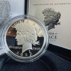 2024-S $1 Proof Peace Silver Dollar w/ Box, OGP &COA