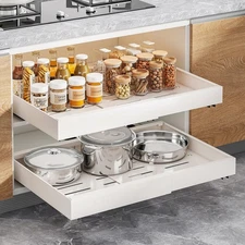 2 Pack Pull Out Cabinet Organizer, Expandable Width (12.2"-20.4") x 21'' Deep...