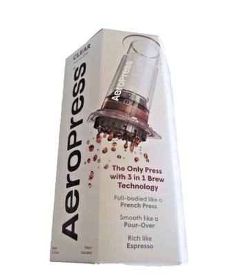 AeroPress Coffee Press Maker Clear Model 3-in-1 Brew System Portable Travel
