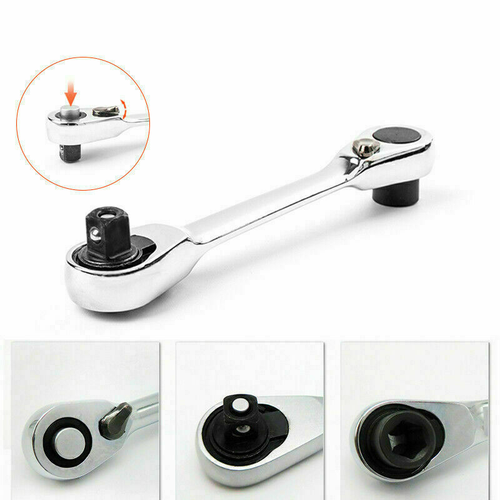 1/4" Mini Double-Ended Quick Socket Ratchet Wrench Rod Screwdriver Bit Tool - Picture 5 of 12