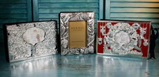 Lot/3 Lenox Burnes Silver Plated Family Christmas Photo Albums Frames 4x6 Photos