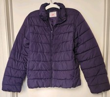 The Children's Place Puffer Jacket Girls Size Medium Purple Pockets Full Zip
