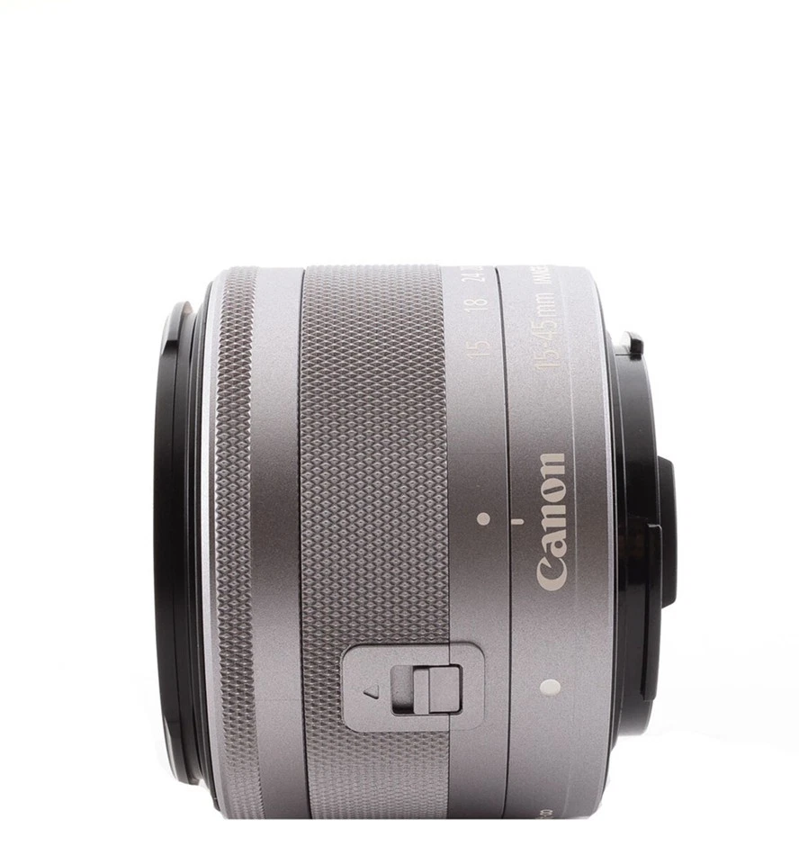Lente zoom Canon EF-M 15-45 mm f/3,5-6,3 IS STM plateada para Canon EOS M2 M10 M100 Foto 4 de 4