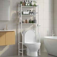 3-Tier Over The Toilet Storage Organizer, Space-Saving Bathroom Rack with Paper