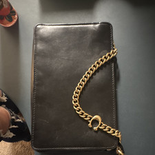 Coach Black Shoulder Bag Gold Chain Accent In...