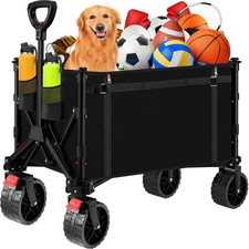Heavy Duty Collapsible Folding Wagon Cart, with All-Terrain Wheels, 600D Oxford