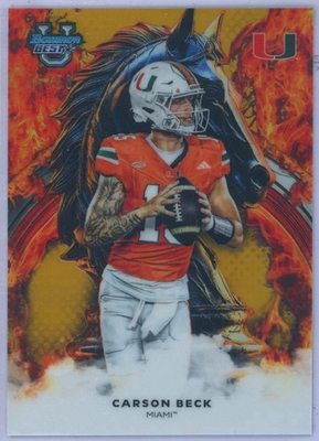 #ad 2025 Bowman University Best Carson Beck W 25 Workhorse Gold Refractor #46 50 $29.99