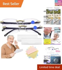 Anti-Blue Light Presbyopia Glasses Auto Zoom Smart Look Far and Near for Read...