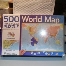 World Map Puzzle 500 pc Jigsaw Puzzle Puzzlebilities 29" x 19" brand new sealed