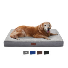 Orthopedic Large Dog Bed with Washable Cover and Non-Slip Base, Gray