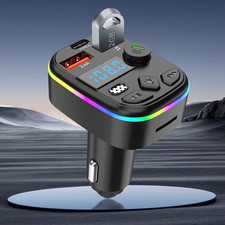 Dual USB Type C Car Charger with Bluetooth FM Transmitter and Player