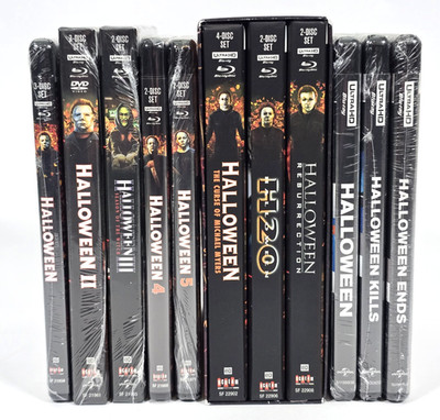 HALLOWEEN COMPLETE COLLECTION 4H UHD BLU RAY SCREAM FACTORY SEALED SLIPS SET LOT