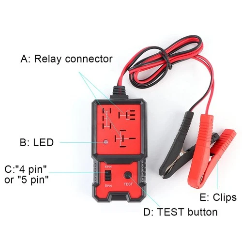 Probador de relés automotrices - Herramienta de diagnóstico automático de 4 y 5 pines 12 V, pequeña de mano hágalo usted mismo - Imagen 4 de 9