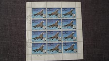 feuillet 12 timbres Concorde -Général De Gaule République de Haute-Volta 14-1-74