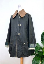 BARBOUR Olive Kelburn Wax Jacket UK 18 EU 44 USA 14 XXL Waxed Drummond Fireman
