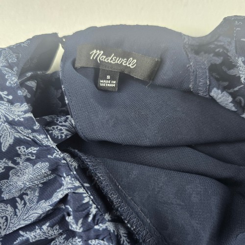 Madewell Abito Midi Smocked Maniche a Bolla in Floreale Manica Lunga Taglia S - Foto 8 di 13