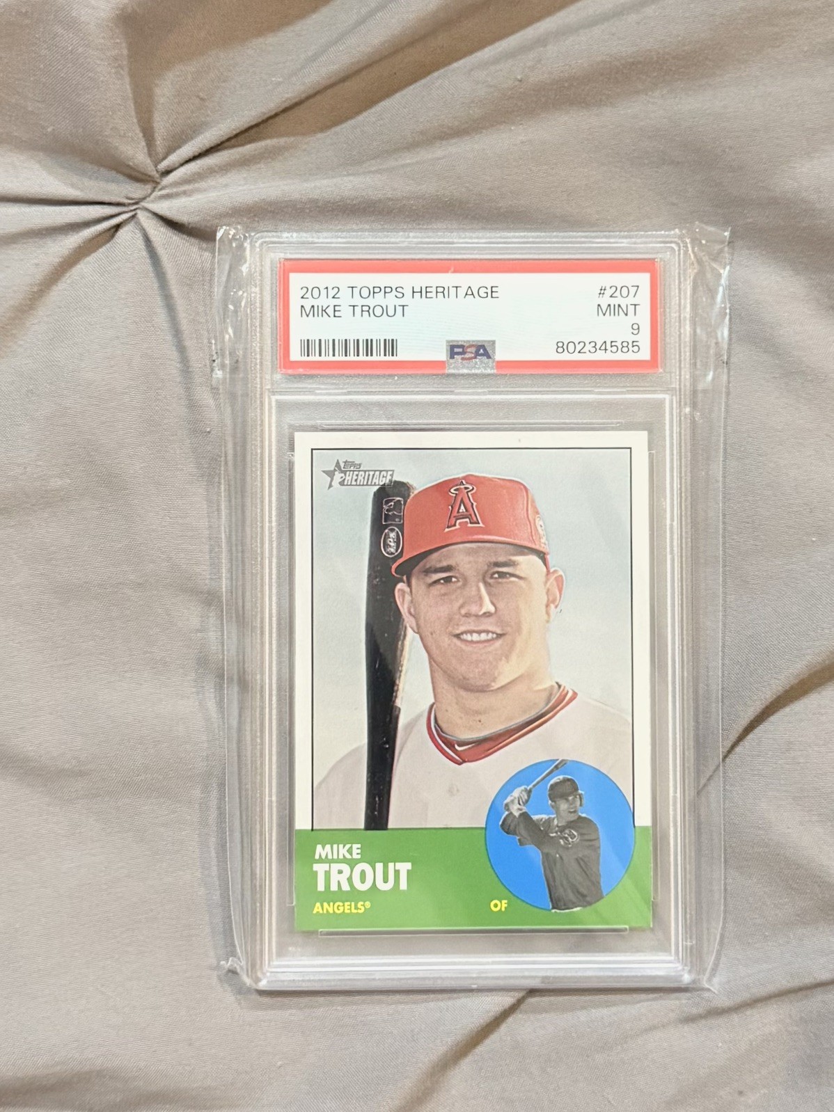 2012 Topps Heritage Mike Trout #207 PSA 9 Angels 1st Heritage Card