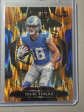 2025 Panini Select - Concourse Isaac Teslaa #70 Orange Shock Prizm /499 (RC)