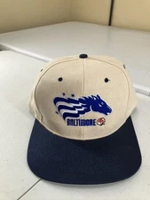 Vintage Baltimore Stallions Hat Cap Snap Back Mens Blue Cream CFL Football 90s