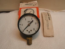 Vintage NOS Ametek USG 0-15 psi Pressure Gauge U.S. Gauge Box & Information