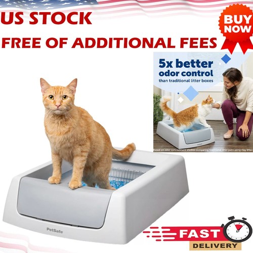 Pet.Safe ScoopFree Crystal Classic Self-Cleaning Litter Box, Odor ... - Pet Safe Odor Controlling Litter
